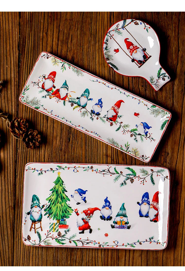 Exquisite Ceramic Christmas Dinner/Salad Plate & Tableware Accessories