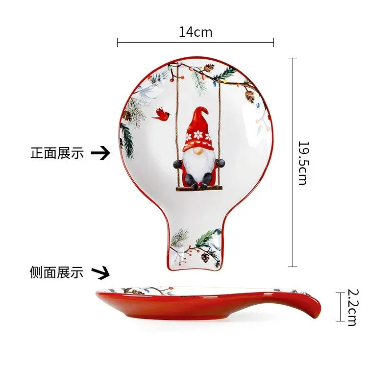 Exquisite Ceramic Christmas Dinner/Salad Plate & Tableware Accessories