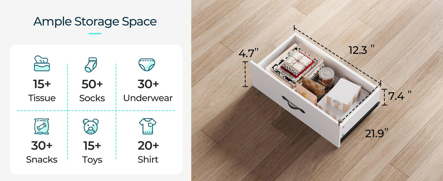 Wooden-Dresser w/ 5-Drawers, Tall-Closet-Storage-Organizer, Multi-Color-Choices